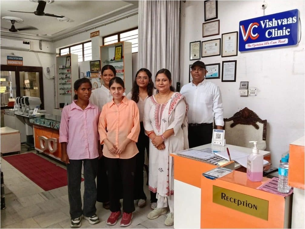 Clinic team at the Vishvaas Clinic reception